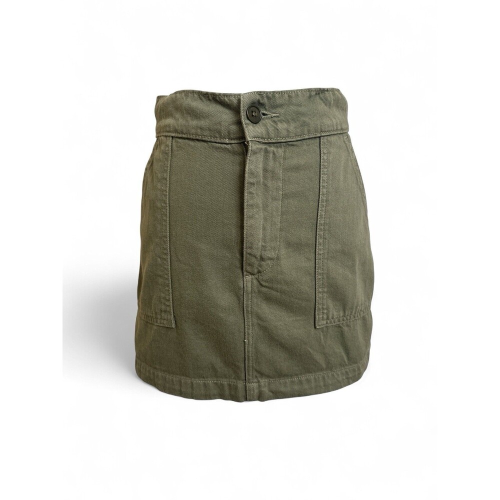 Reformation Size 26 ( 2) Green Twill Mini Skirt